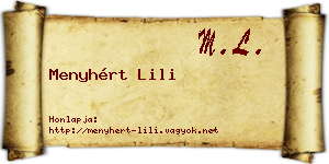 Menyhért Lili névjegykártya